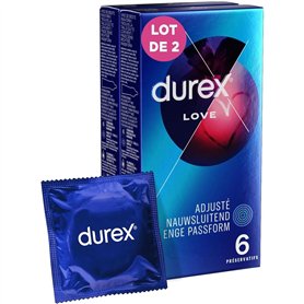 DUREX Lot de 2 Boîtes de 6 Préservatifs Lubrifiés Love