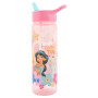 Disney Bouteille d'eau Princesse pour enfants avec paille – 600 ml sans BPA – Bouteille d'eau princesse avec poignée de transpor