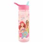 Disney Bouteille d'eau Princesse pour enfants avec paille – 600 ml sans BPA – Bouteille d'eau princesse avec poignée de transpor