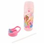 Disney Bouteille d'eau Princesse pour enfants avec paille – 600 ml sans BPA – Bouteille d'eau princesse avec poignée de transpor