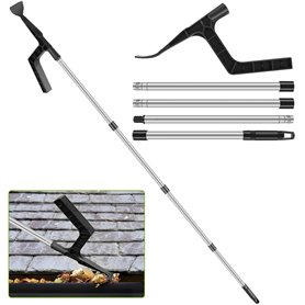 Outil de nettoyage de gouttière avec manche télescopique extensible de 179