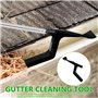 Outil de nettoyage de gouttière avec manche télescopique extensible de 179,8 cm, outil de nettoyage amovible, outil de nettoyage