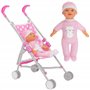 Dolly Tots Poussette Simple et Poupée | Pliable Avec Parapluie | Comprend Une Poupée Assortie