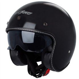 Casque Moto Jet Cafe Racer Homologué ECE 22-05 Visière Scooter Custom Noir M