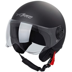 Casque Moto Scooter Demi Jet Visiere Ouvert Approuvé ECE 22-06 Noir Matt S