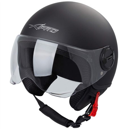 Casque Moto Scooter Demi Jet Visiere Ouvert Approuvé ECE 22-06 Noir Matt S