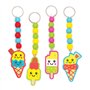 Baker Ross Kits de porte-clés crèmes glacées en bois (lot de 4) que les enfants pourront assembler et attacher à leurs porte-clé