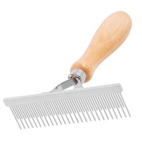 GROOM PROFESSIONAL Râteau de toilettage en bois pour chiens - Avec broches longues et courtes pour un démêlage efficace des sous