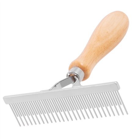 GROOM PROFESSIONAL Râteau de toilettage en bois pour chiens - Avec broches longues et courtes pour un démêlage efficace des sous