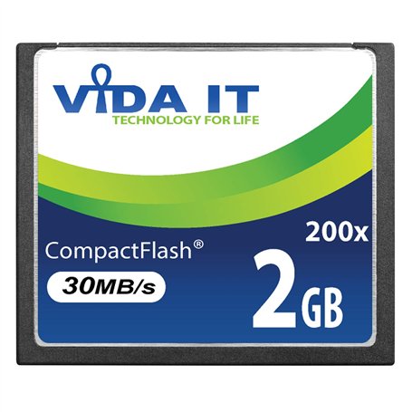Vida IT Carte Mémoire CF Compact Flash 2 Go Vitesse 200x Vitesse 30 Mo/s IDE 50 Broches pour Appareil Photo numérique Canon EOS