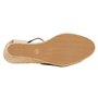Lora Dora Sandales compensées en toile de jute pour femmes avec semelle à mémoire de forme, talons mi-hauts, espadrilles à la mo