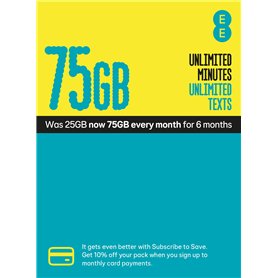 ee £15 Tout Lot Pay AS You Go Carte SIM – Standard
