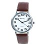 Ravel - Montre Bracelet Unisexe Facile à Lire avec de Gros Chiffres - Cadran Blanc/Ton argenté/Marron