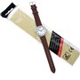 Ravel - Montre Bracelet Unisexe Facile à Lire avec de Gros Chiffres - Cadran Blanc/Ton argenté/Marron