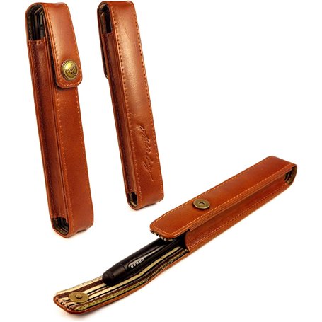 Alston Craig Porte-stylo vintage en cuir pour s'adapter aux stylos MontBlanc et Cross