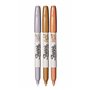 Sharpie Lot de 12 Marqueurs permanents Métallisés Pointe Fine Couleurs Métalliques Assortis Or Argent Bronze