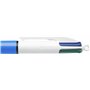 Bic Original & Shine Lot de 4 stylos à bille rétractables tout-en-un 4 couleurs d'encre Pointe moyenne 1 mm