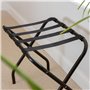 Harbour Housewares Porte-bagages pliable en métal - Noir - Lot de 1 - Valise pliable portable à un seul niveau pour la maison, l