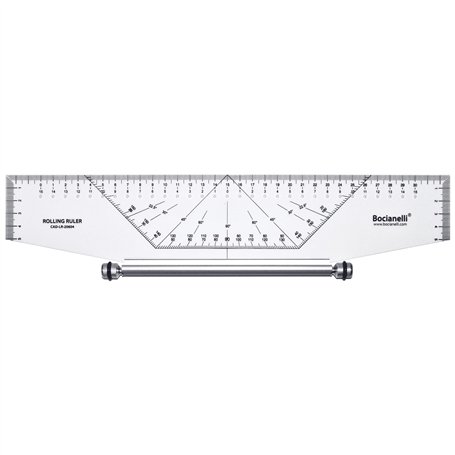 Règle Roulante 35 cm - Règle Parallèle Roulante - Règle Architecte - Règle de Dessin Technique Rapporteur - Règle de Roulement D