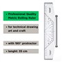 Règle Roulante 35 cm - Règle Parallèle Roulante - Règle Architecte - Règle de Dessin Technique Rapporteur - Règle de Roulement D