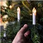 Lights4fun Guirlande Lumineuse de Noël avec 50 Bougies Crèmes LED Blanc Chaud à Pince pour Sapin Décoration de Noël pour Intérie
