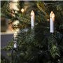 Lights4fun Guirlande Lumineuse de Noël avec 50 Bougies Crèmes LED Blanc Chaud à Pince pour Sapin Décoration de Noël pour Intérie