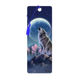 3D LiveLife Marque-page - Sonate du Clair de Lune de Deluxebase. Marque page Loup avec illustrations 3D lenticulaires sous licen