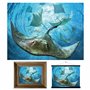 3D LiveLife Affiche murales lenticulaires Raies de Deluxebase. Poster Océan 3D sans cadre. Décoration murale parfaite. Oeuvre or