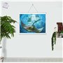 3D LiveLife Affiche murales lenticulaires Raies de Deluxebase. Poster Océan 3D sans cadre. Décoration murale parfaite. Oeuvre or