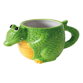Tasse de crocodile de créatures de vaisselle de Deluxebase. Tasse formée mignonne et animale de nouveauté pour des enfants et ad