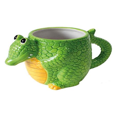 Tasse de crocodile de créatures de vaisselle de Deluxebase. Tasse formée mignonne et animale de nouveauté pour des enfants et ad