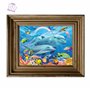 3D LiveLife Affiche Murales Lenticulaires Famille de Dauphins de Deluxebase. Poster Océan 3D sans Cadre. Décoration Murale Parfa