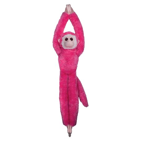 Deluxebase EcoBuddiez Tree Huggers - Singe-Écureuil Rose de Petite Peluche à Suspendre de 55 cm fabriquée en Bouteilles Plastiqu