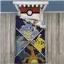 Character World Pokémon Parure de lit Simple avec Housse de Couette réversible 2 Faces Motif Personnages Pikachu avec taie d'ore