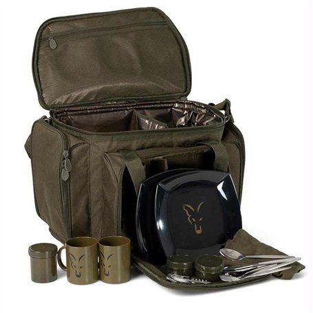 Fox Sac isotherme Voyager 2 personnes - Sac isotherme pour la pêche à la carpe - Noir - 55 cm x 41 cm x 38 cm