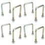 Lot de 8 boulons en U M10 50 mm x 80 mm pour remorques avec écrous haute résistance