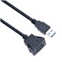 Câble de Montage Encastré USB 3.0 Carré Monoprise Panneau en Affleurement Rallonge 1M D'extension avec Boucle pour Tableau de Bo