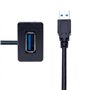 Câble de Montage Encastré USB 3.0 Carré Monoprise Panneau en Affleurement Rallonge 1M D'extension avec Boucle pour Tableau de Bo