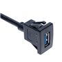 Câble de Montage Encastré USB 3.0 Carré Monoprise Panneau en Affleurement Rallonge 1M D'extension avec Boucle pour Tableau de Bo