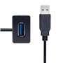 Câble de Montage Encastré USB 3.0 Carré Monoprise Panneau en Affleurement Rallonge 1M D'extension avec Boucle pour Tableau de Bo