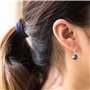 Pendants d'oreilles en argent sterling avec perles grises