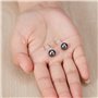 Pendants d'oreilles en argent sterling avec perles grises