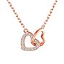 Philip Jones Collier à maillons en Forme de cœur plaqué Or Rose créé avec des Cristaux de Zircondia®