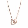 Philip Jones Collier à maillons en Forme de cœur plaqué Or Rose créé avec des Cristaux de Zircondia®