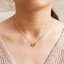 Philip Jones Collier à maillons en Forme de cœur plaqué Or Rose créé avec des Cristaux de Zircondia®
