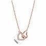 Philip Jones Collier à maillons en Forme de cœur plaqué Or Rose créé avec des Cristaux de Zircondia®