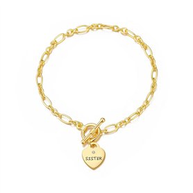 Philip Jones Bracelet à breloques Sister plaqué or créé avec des cristaux Zircondia®