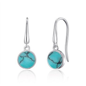 Boucles d'Oreilles Pendantes Turquoise Synthétique