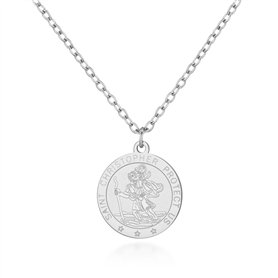 Philip Jones Collier Homme Acier St Christophe