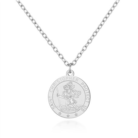 Philip Jones Collier Homme Acier St Christophe